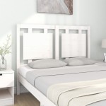 vidaXL Tăblie de pat, alb, 125,5x4x100 cm, lemn masiv de pin