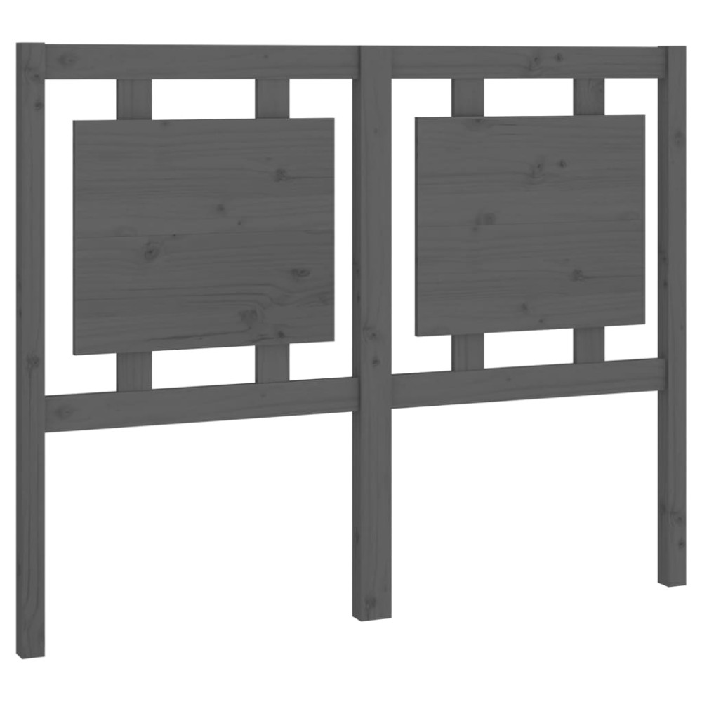 vidaXL Tăblie de pat, gri, 125,5x4x100 cm, lemn masiv de pin