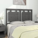 vidaXL Tăblie de pat, gri, 125,5x4x100 cm, lemn masiv de pin vidaXL Tăblie de pat, gri, 125,5x4x100 cm, lemn masiv de pin