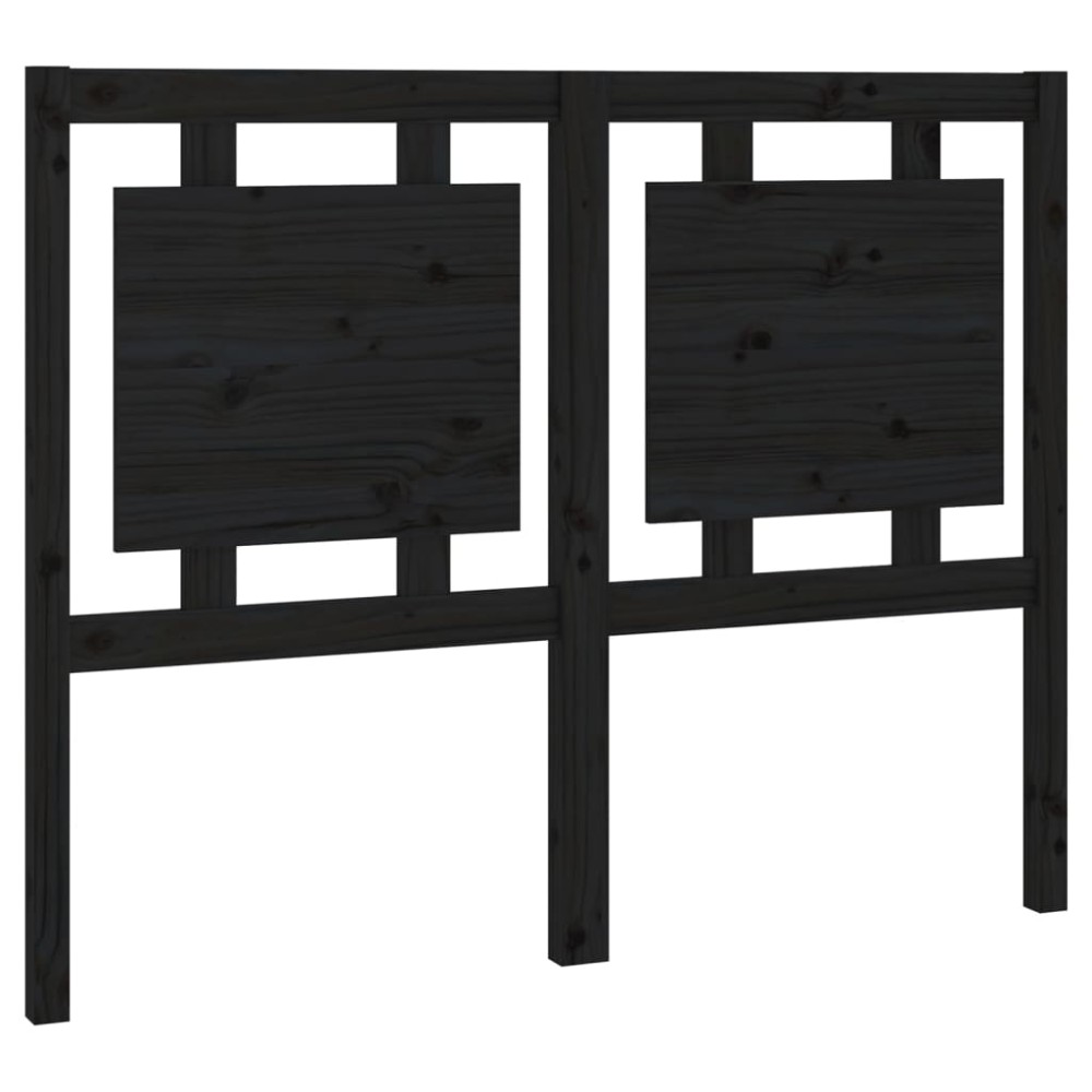 vidaXL Tăblie de pat, negru, 125,5x4x100 cm, lemn masiv de pin