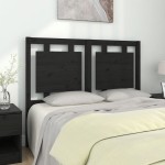 vidaXL Tăblie de pat, negru, 125,5x4x100 cm, lemn masiv de pin vidaXL Tăblie de pat, negru, 125,5x4x100 cm, lemn masiv de pin