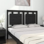 vidaXL Tăblie de pat, negru, 125,5x4x100 cm, lemn masiv de pin vidaXL Tăblie de pat, negru, 125,5x4x100 cm, lemn masiv de pin