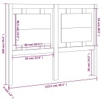vidaXL Tăblie de pat, negru, 125,5x4x100 cm, lemn masiv de pin vidaXL Tăblie de pat, negru, 125,5x4x100 cm, lemn masiv de pin