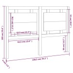 vidaXL Tăblie de pat, alb, 140,5x4x100 cm, lemn masiv de pin
