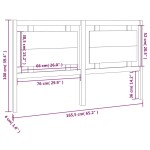 vidaXL Tăblie de pat, 165,5x4x100 cm, lemn masiv de pin