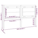 vidaXL Tăblie de pat, alb, 165,5x4x100 cm, lemn masiv de pin