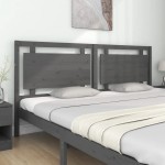 vidaXL Tăblie de pat, gri, 205,5x4x100 cm, lemn masiv de pin