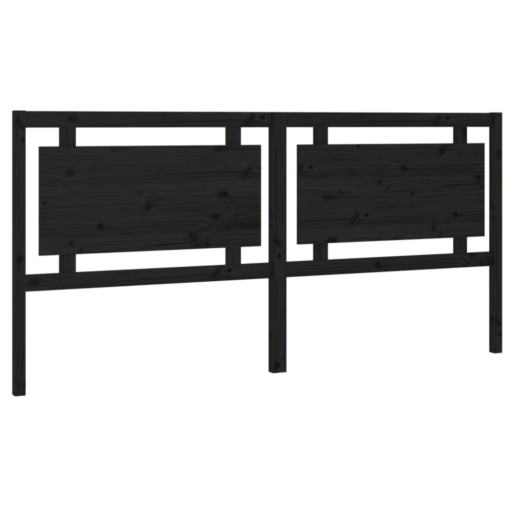 vidaXL Tăblie de pat, negru, 205,5x4x100 cm, lemn masiv de pin