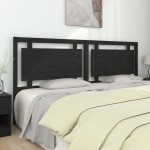 vidaXL Tăblie de pat, negru, 205,5x4x100 cm, lemn masiv de pin