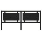 vidaXL Tăblie de pat, negru, 205,5x4x100 cm, lemn masiv de pin