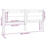vidaXL Tăblie de pat, negru, 205,5x4x100 cm, lemn masiv de pin