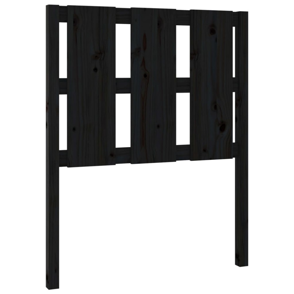 vidaXL Tăblie de pat, negru, 80,5x4x100 cm, lemn masiv de pin