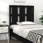 vidaXL Tăblie de pat, negru, 80,5x4x100 cm, lemn masiv de pin
