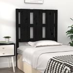 vidaXL Tăblie de pat, negru, 80,5x4x100 cm, lemn masiv de pin