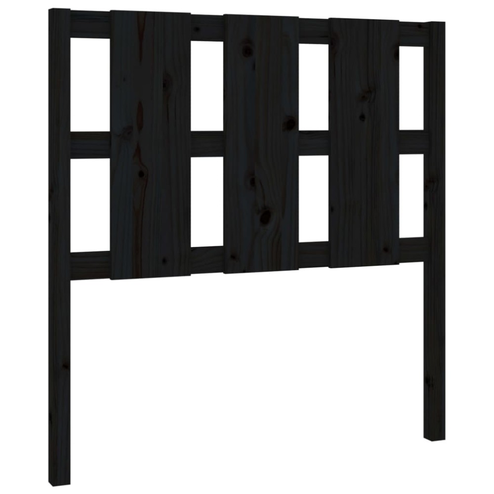 vidaXL Tăblie de pat, negru, 95,5x4x100 cm, lemn masiv de pin