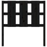 vidaXL Tăblie de pat, negru, 95,5x4x100 cm, lemn masiv de pin