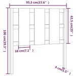 vidaXL Tăblie de pat, negru, 95,5x4x100 cm, lemn masiv de pin