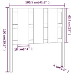 vidaXL Tăblie de pat, alb, 105,5x4x100 cm, lemn masiv de pin