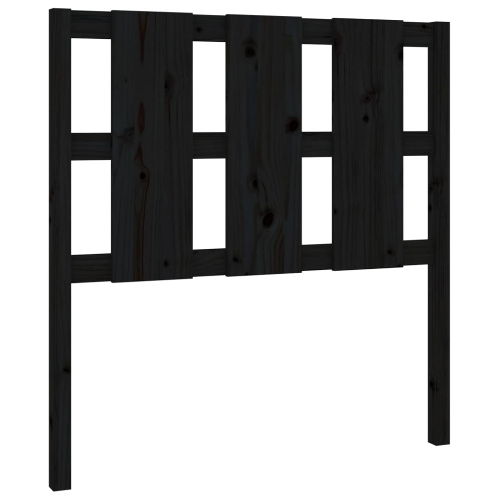 vidaXL Tăblie de pat, negru, 105,5x4x100 cm, lemn masiv de pin