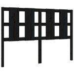 vidaXL Tăblie de pat, negru, 125,5x4x100 cm, lemn masiv de pin vidaXL Tăblie de pat, negru, 125,5x4x100 cm, lemn masiv de pin