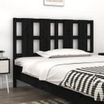 vidaXL Tăblie de pat, negru, 125,5x4x100 cm, lemn masiv de pin vidaXL Tăblie de pat, negru, 125,5x4x100 cm, lemn masiv de pin