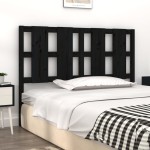 vidaXL Tăblie de pat, negru, 125,5x4x100 cm, lemn masiv de pin vidaXL Tăblie de pat, negru, 125,5x4x100 cm, lemn masiv de pin