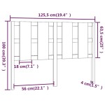 vidaXL Tăblie de pat, negru, 125,5x4x100 cm, lemn masiv de pin vidaXL Tăblie de pat, negru, 125,5x4x100 cm, lemn masiv de pin