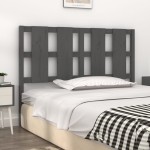 vidaXL Tăblie de pat, gri, 145,5x4x100 cm, lemn masiv de pin