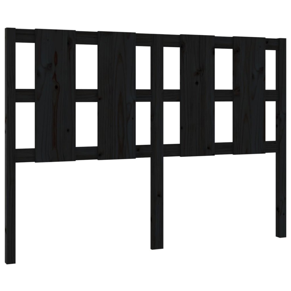 vidaXL Tăblie de pat, negru, 145,5x4x100 cm, lemn masiv de pin