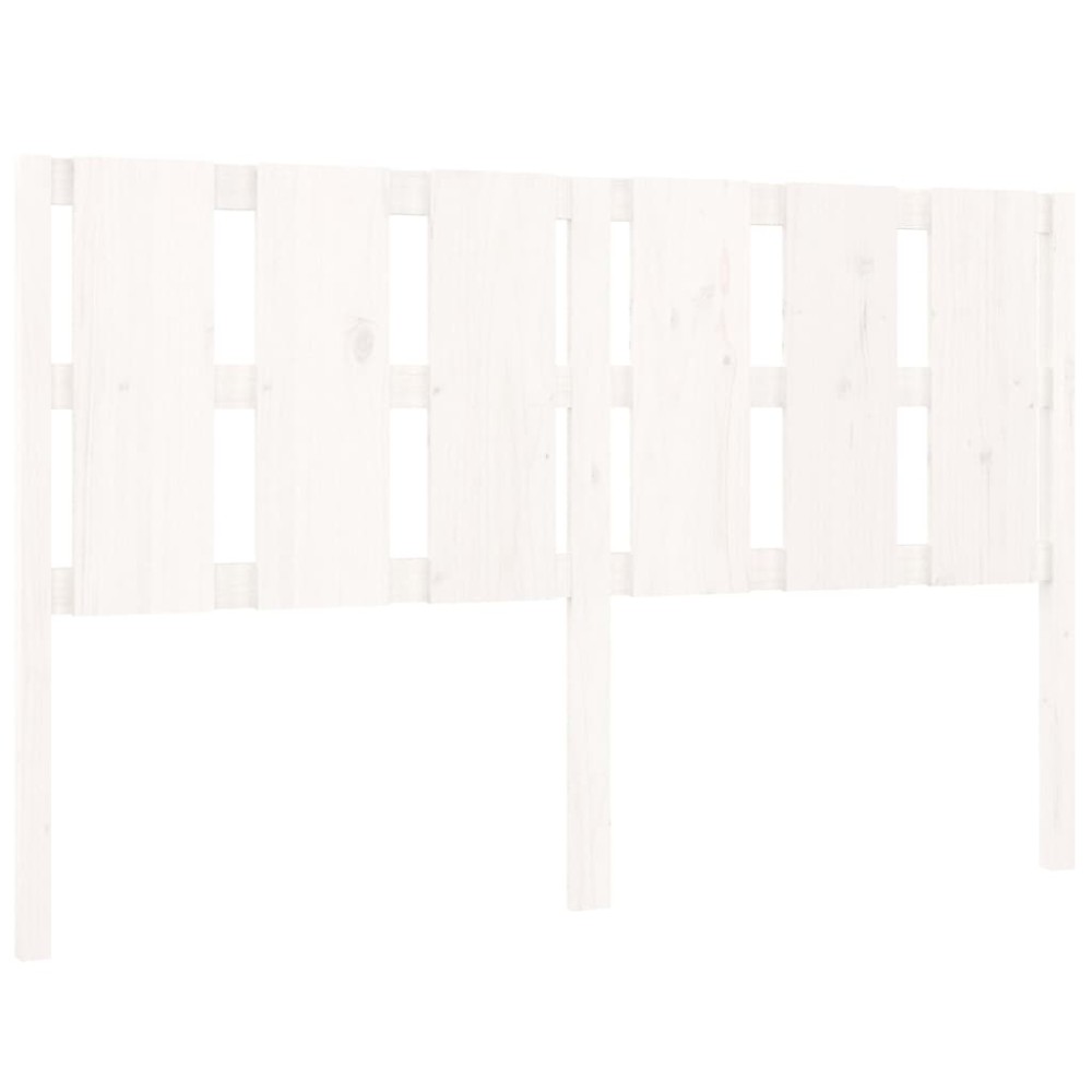 vidaXL Tăblie de pat, alb, 155,5x4x100 cm, lemn masiv de pin