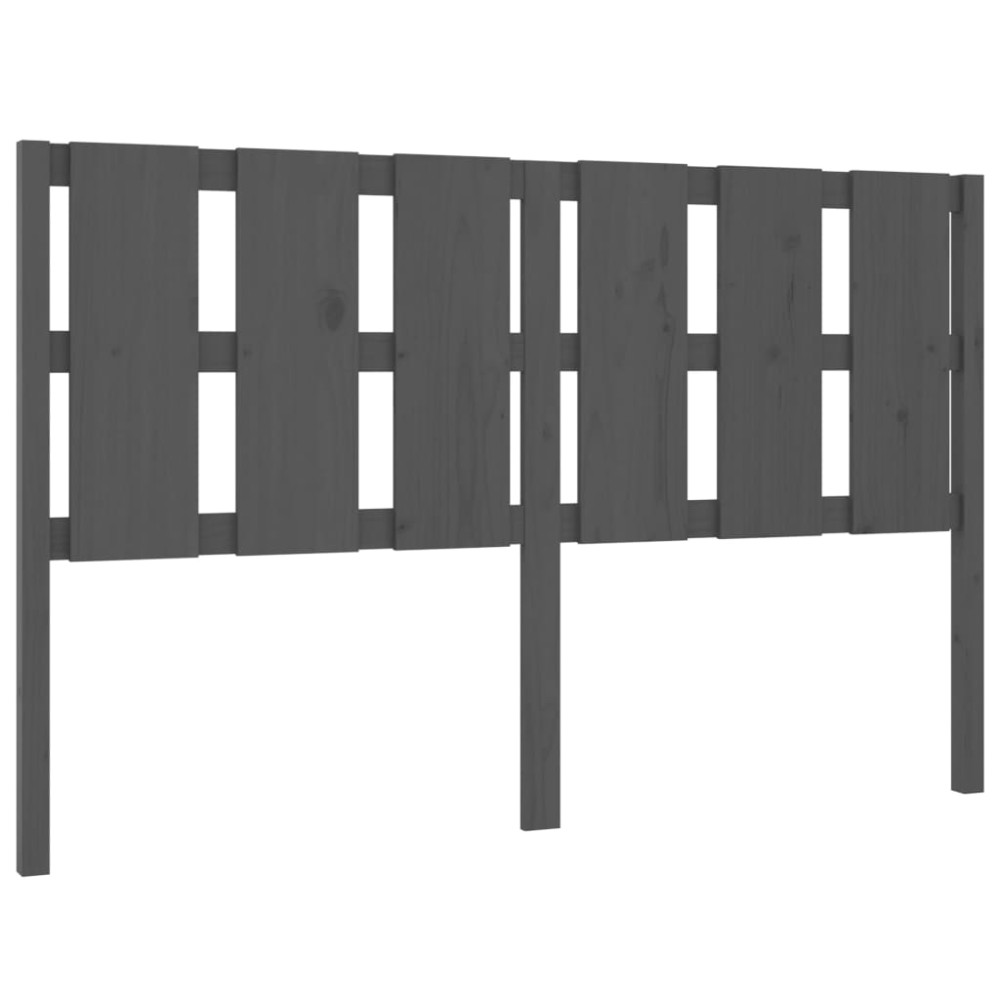 vidaXL Tăblie de pat, gri, 155,5x4x100 cm, lemn masiv de pin