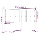 vidaXL Tăblie de pat, gri, 155,5x4x100 cm, lemn masiv de pin