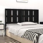 vidaXL Tăblie de pat, negru, 155,5x4x100 cm, lemn masiv de pin