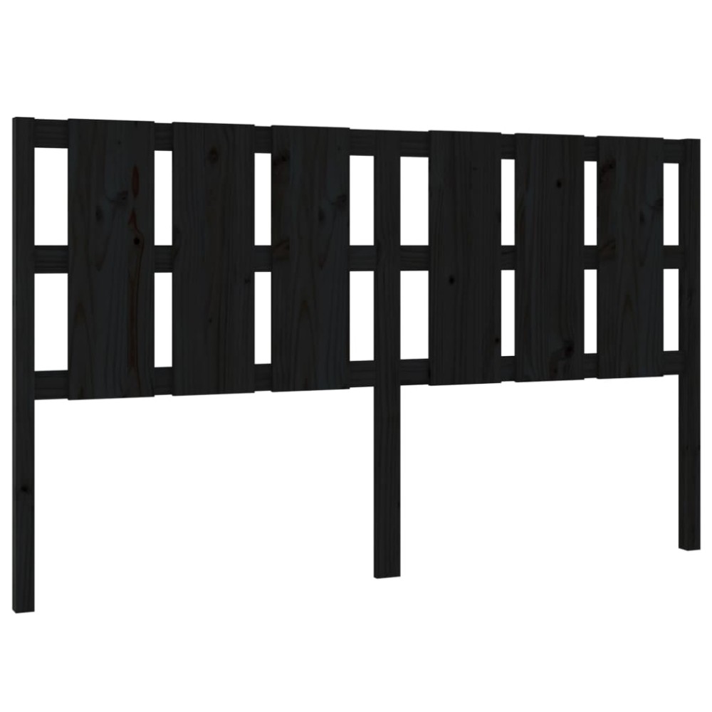 vidaXL Tăblie de pat, negru, 185,5x4x100 cm, lemn masiv de pin