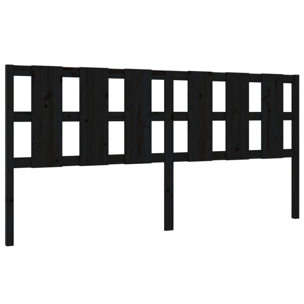 vidaXL Tăblie de pat, negru, 205,5x4x100 cm, lemn masiv de pin