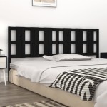 vidaXL Tăblie de pat, negru, 205,5x4x100 cm, lemn masiv de pin