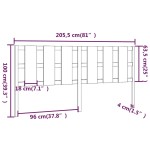 vidaXL Tăblie de pat, negru, 205,5x4x100 cm, lemn masiv de pin