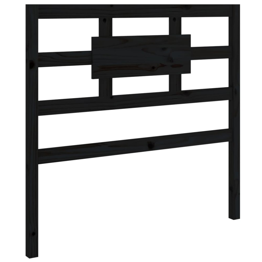 vidaXL Tăblie de pat, negru, 80,5x4x100 cm, lemn masiv de pin
