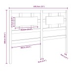 vidaXL Tăblie de pat, negru, 185,5x4x100 cm, lemn masiv de pin