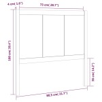 vidaXL Tăblie de pat, gri, 80,5x4x100 cm, lemn masiv de pin