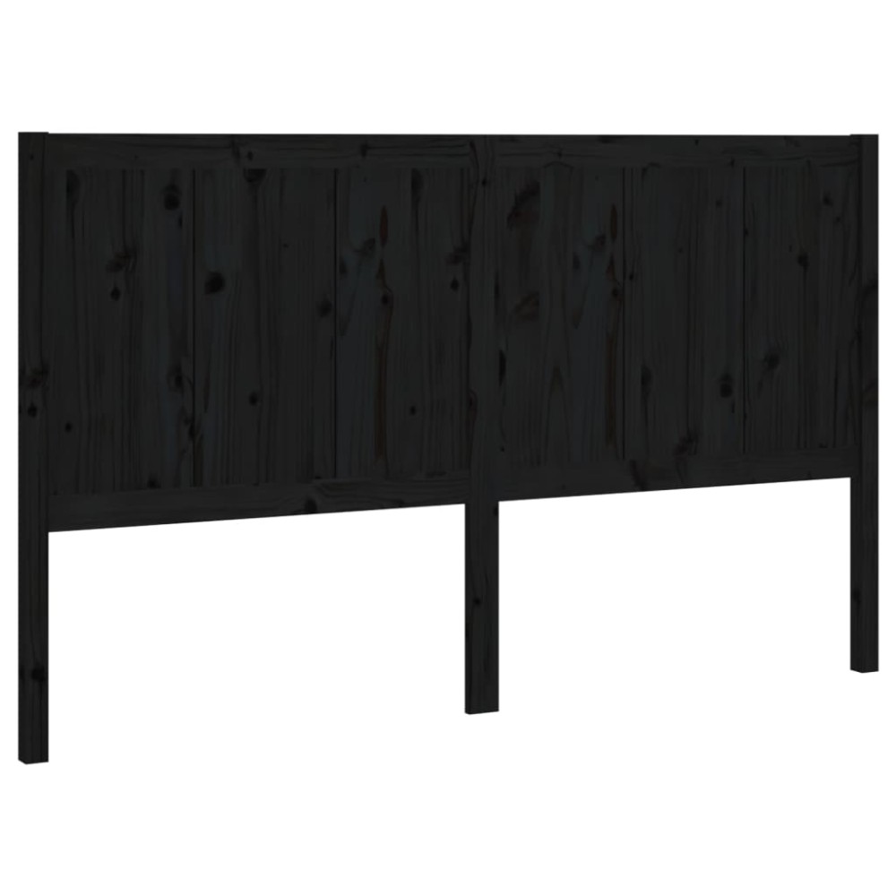 vidaXL Tăblie de pat, negru, 205,5x4x100 cm, lemn masiv de pin