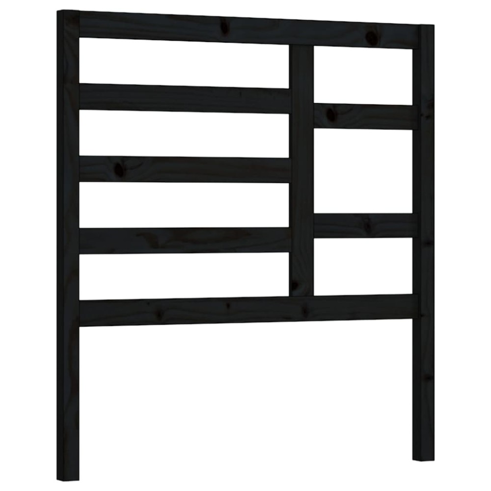 vidaXL Tăblie de pat, negru, 81x4x104 cm, lemn masiv de pin