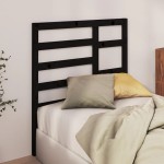 vidaXL Tăblie de pat, negru, 81x4x104 cm, lemn masiv de pin