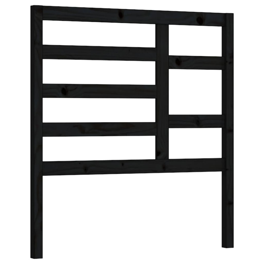 vidaXL Tăblie de pat, negru, 96x4x104 cm, lemn masiv de pin