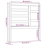 vidaXL Tăblie de pat, negru, 96x4x104 cm, lemn masiv de pin