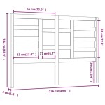 vidaXL Tăblie de pat, alb, 126x4x104 cm, lemn masiv de pin