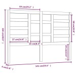 vidaXL Tăblie de pat, gri, 141x4x104 cm, lemn masiv de pin