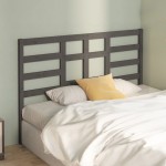 vidaXL Tăblie de pat, gri, 156x4x104 cm, lemn masiv de pin