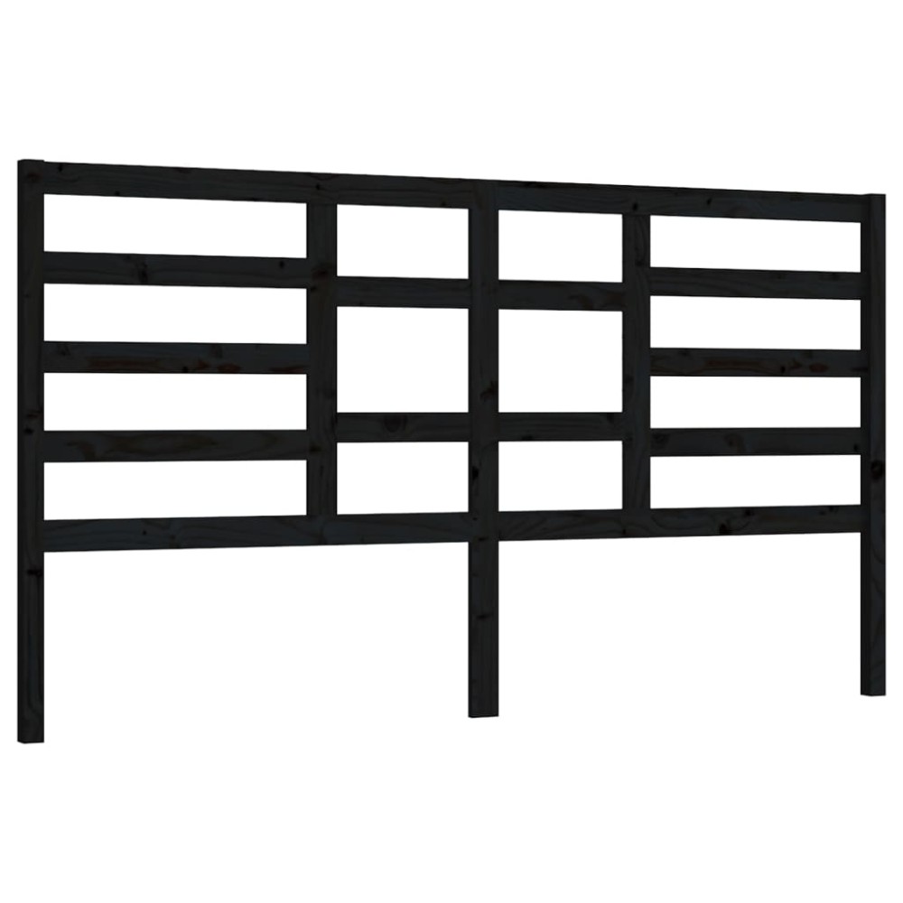 vidaXL Tăblie de pat, negru, 186x4x104 cm, lemn masiv de pin