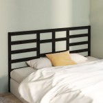 vidaXL Tăblie de pat, negru, 186x4x104 cm, lemn masiv de pin